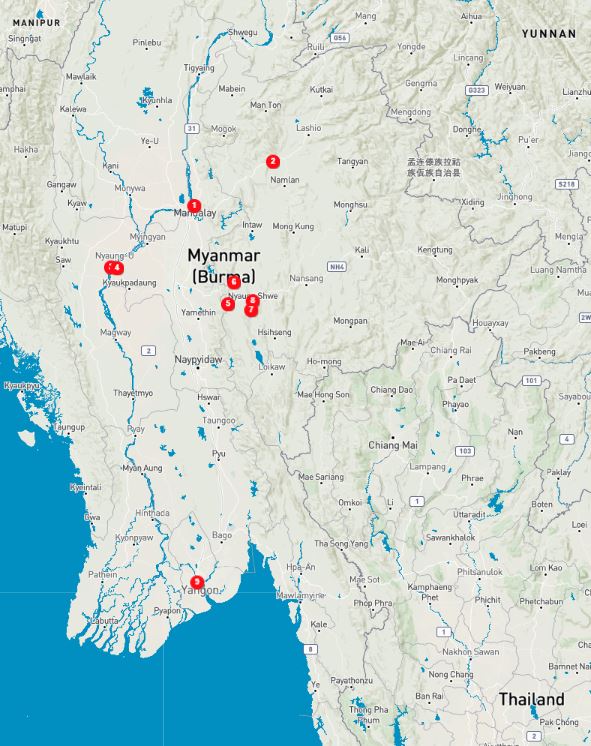 Myanmari TOP kohad kus käisime